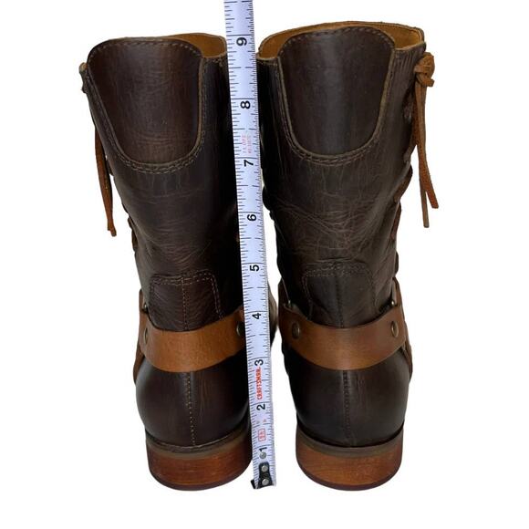 Latigo Women's Thistle Leather Boots Lace Up Harness Buckle Brown Size 7M - Picture 11 of 16